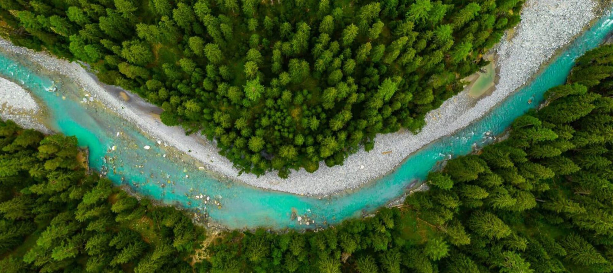 A flowing blue river