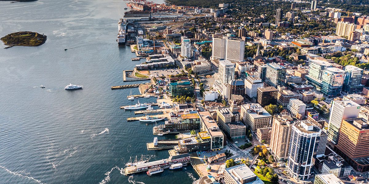 Halifax Nova Scotia,Canada, September 2022, aerial view of Down