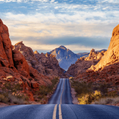 road passing through rocky terrain